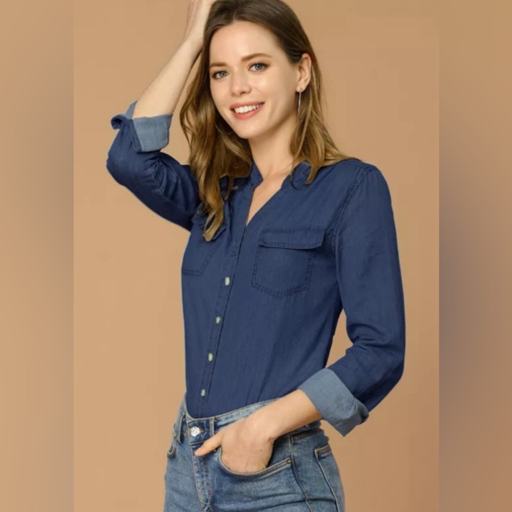 POPPY & WHIMSY women’s blue fashion shirt